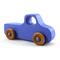 Handmade wood toy truck painted blue with metallic sapphire blue trim and nonmarking amber shellac wheels from my Play Pal Collection.