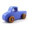 Handmade wood toy truck painted blue with metallic sapphire blue trim and nonmarking amber shellac wheels from my Play Pal Collection.