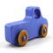 Handmade wood toy truck painted blue with metallic sapphire blue trim and nonmarking amber shellac wheels from my Play Pal Collection.