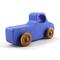 Handmade wood toy truck painted blue with metallic sapphire blue trim and nonmarking amber shellac wheels from my Play Pal Collection.
