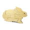 A handmade wooden three-part bunny rabbit puzzle is perfect for young children.