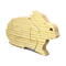 A handmade wooden three-part bunny rabbit puzzle is perfect for young children.