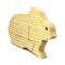 A handmade wooden three-part bunny rabbit puzzle is perfect for young children.