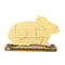 A handmade wooden three-part bunny rabbit puzzle is perfect for young children.