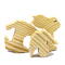 A handmade wooden three-part bunny rabbit puzzle is perfect for young children.