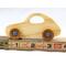 Handmade Wood Toy Car Finished with Clear Shellac and Metallic Blue Acrylic Paint, Classic 1957 Bug From My Play Pal Collection