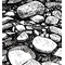 Photo of small drawing of rocks in black and white ink