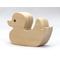 The handmade wooden duck cutout is unfinished and ready to paint. This wooden animal toy is free-standing and stackable. It is an excellent toy for younger children. Use for crafts or toys.