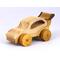 Handmade wooden toy car finished with nontoxic clear, amber shellac and contrasting wood trim. It's one of ten cars in my Speedy Wheels Collection.