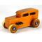 Handmade Wood Toy Car Hot Rod 1932 Sedan Finished With Amber Shellac And Trimmed With Metallic Saphire Blue And Black Acrylic Paint From My Hot Rod Collection