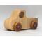 Handmade Wood Toy Pickup Truck Hand Finished With Clear and Amber Shellac And Trimmed With Metallic Saphire Blue Acrylic Paint
