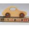 Handmade Wood Toy Car Hand Finished With Clear And Amber Shellac And Trimmed With Metallic Saphire Blue Acrylic Paint