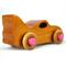 Handmade Wood Toy Bat Car Hand Finished With Amber Shellac And Hot Pink Acrylic Paint From My Play Pal Collection