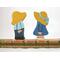 Handmade Wood Blue Dutch Farm Boy and Girl Figurines Hand Painted Knick Knack Country Farmhouse Home Decor