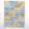 Handmade baby quilt in pastel blues and yellow, handmade in USA