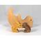 Handmade wooden puzzle featuring a family of koalas, including a mom and two joeys, that can be stacked or displayed freestanding as a toy animal.