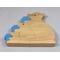 Bear Animal Family Puzzle Handmade From Premium Hardwood and Hand Finished With Clear Shellac and Baby Blue Acrylic Paint