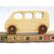 Handmade Wood Toy Minivan/Bus Finished With Clear Shellac And Metallic Sapphire Blue From My Play Pal Collection