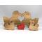 Wood Topical Birds Family Freestanding Stacking Puzzle, Handmade from Premium Hardwood And Hand Finished with Clear Shellac and Bright Red Acrylic Paint