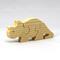 Handmade Wood Dinosaur Puzzle Triceratops Simple Three Piece Puzzle Finished With Mineral Oil and Bees Wax Wooden Animal