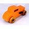 Handmade Wood Toy Car, Hot Rod '32 Deuce Coupe, Painted High Gloss Pumpkin Orange and trimmed with Black Acrylic Paint and Nonmaring Amber Shellac Finished Wheels