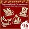 Personalized Handmade Christmas Ornaments Your Choice Santa Sleigh Teddy Bear Peace Dove Or Nativity