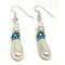 Pearl Drop Turquoise Crystal Elegant Beaded Earrings