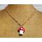 Red Amanita Muscaria Mushroom Copper Wire Wrapped Necklace