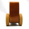 This handmade wooden toy car is based on a 1932 Ford Sedan Hot Rod. It is hand-finished with multiple coats of amber shellac and trimmed with black and grey acrylic paint.