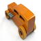 This handmade wooden toy car is based on a 1932 Ford Sedan Hot Rod. It is hand-finished with multiple coats of amber shellac and trimmed with black and grey acrylic paint.
