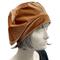 butterscotch  velvet beret hats for women