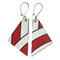 Hand painted candy cane strip wood earrings by Madera Design Studio