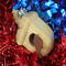 Handmade Wood Birdhouse Ornament Collectable Christmas Tree Ornament shapeed like a Christmas tree. Made from select-grade hardwoods, hand-sanded, and finished with a custom blend of oils and waxes using traditional woodworking tools.