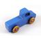 Handmade Wood Toy Truck  Painted Indigo Blue With Metallic Metallic Saphire Blue Trim and Amber Shellac Wheels From My Play Pal Collection - Made To Order