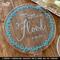 Blue Rustic Wreath Wedding Cake Topper - Personalized