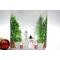 Close up of trees, snowmen and presents