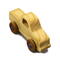 Handmade wooden toy pickup truck finished with a blend of mineral oil and beeswax and painted with metallic sapphire blue trim.