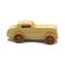 Handmade wooden toy car finished with mineral oil and beeswax, for kids aged three and up.