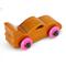 Handmade wooden toy bat car finished with amber shellac and trimmed with pink and black paint. Made to Order. Other colors are available.