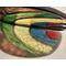 Reflections of Large stained glass heart with 5 color arcs: red, blue, yellow, green and rose