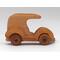 Handmade Wood Panel Truck Ornament, Finished with Amber Shellac and Black Acrylic Paint, Perfect for Christmas Tree Decoration
