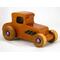 Handmade wooden toy car '27 T-Coupe, finished with amber shellac, metallic purple, and black acrylic paint. Made to order.