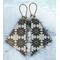 Snowflake earrings - wood and fabric dangle earrings by Madera design studio
