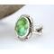Sz 5 green, oval Verde Turquoise Sterling Silver Statement ring for women, light and dark green with gold veining, bezel set stone
