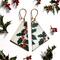 Holly Earrings. Fabric pattern on wood. Madera Design Studio 