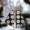 Snowflake Earrings - Black and white pattern on wood. Lightweight and hypoallergenic. Madera Design Studio 