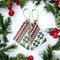 Ugly Christmas Sweater Earrings. Fabric pattern on Wood. Madera Design Studio 