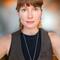 Wooden dangle earrings on Stacey Shevlin of Madera Design Studio