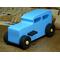 Handmade Wooden Toy Car inspired by the Hot Rod Classic 1932 Sedan. Painted Baby Blue with Metallic Gold and Black trim. - Made To Order