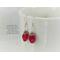 Berry quartz earrings with sterling accents and ear wires.